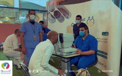 جمعية عيوني تقدم خدمات الكشف على عيون المستفيدين لجمعية أجواد