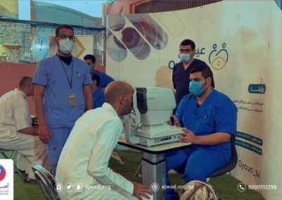 جمعية عيوني تقدم خدمات الكشف على عيون المستفيدين لجمعية أجواد1