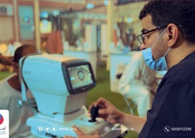 جمعية عيوني تقدم خدمات الكشف على عيون المستفيدين لجمعية أجواد2